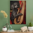 thumbnail image 2 of Pumi Cute Dog Harp Stretched Canvas Size 8x12 – Retro Pumi Dog Batter in Action With Harp for Themed Living Room, 2 of 5