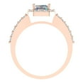thumbnail image 4 of 1.92 ct Emerald Cut Blue Moissanite Solitaire with Simulated Diamond Accents 14K Rose Gold Womens Engagement Ring, 4 of 5