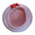 thumbnail image 2 of ZHOGXU Beret Hat For Women Lace Trim Strawberry Bow Design Retro Style Thickened Warm Comfortable Caps For Autumn Winter Daily Wear Pink One Size, 2 of 9