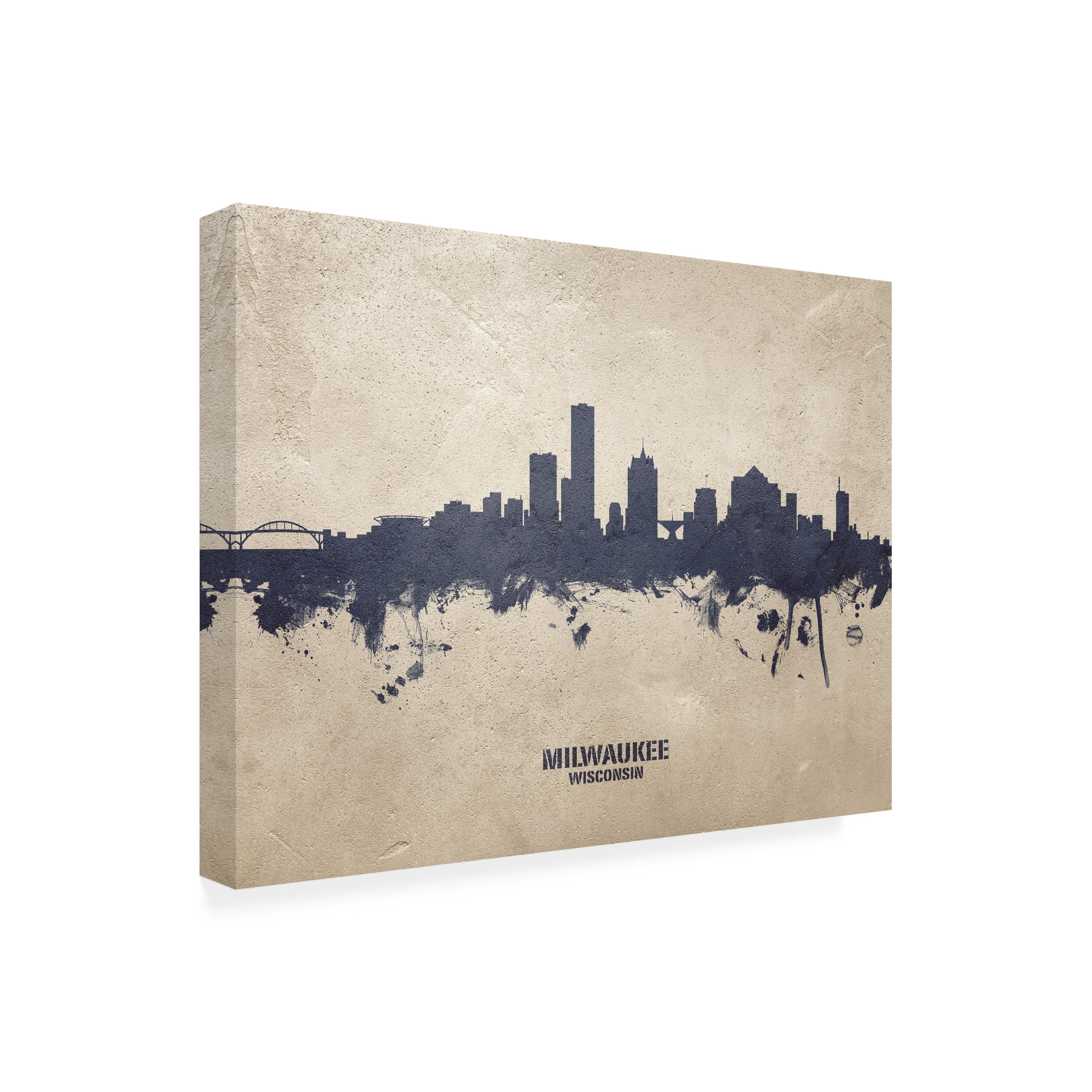 Michael Tompsett 'Milwaukee Wisconsin Skyline Concrete' Canvas Art