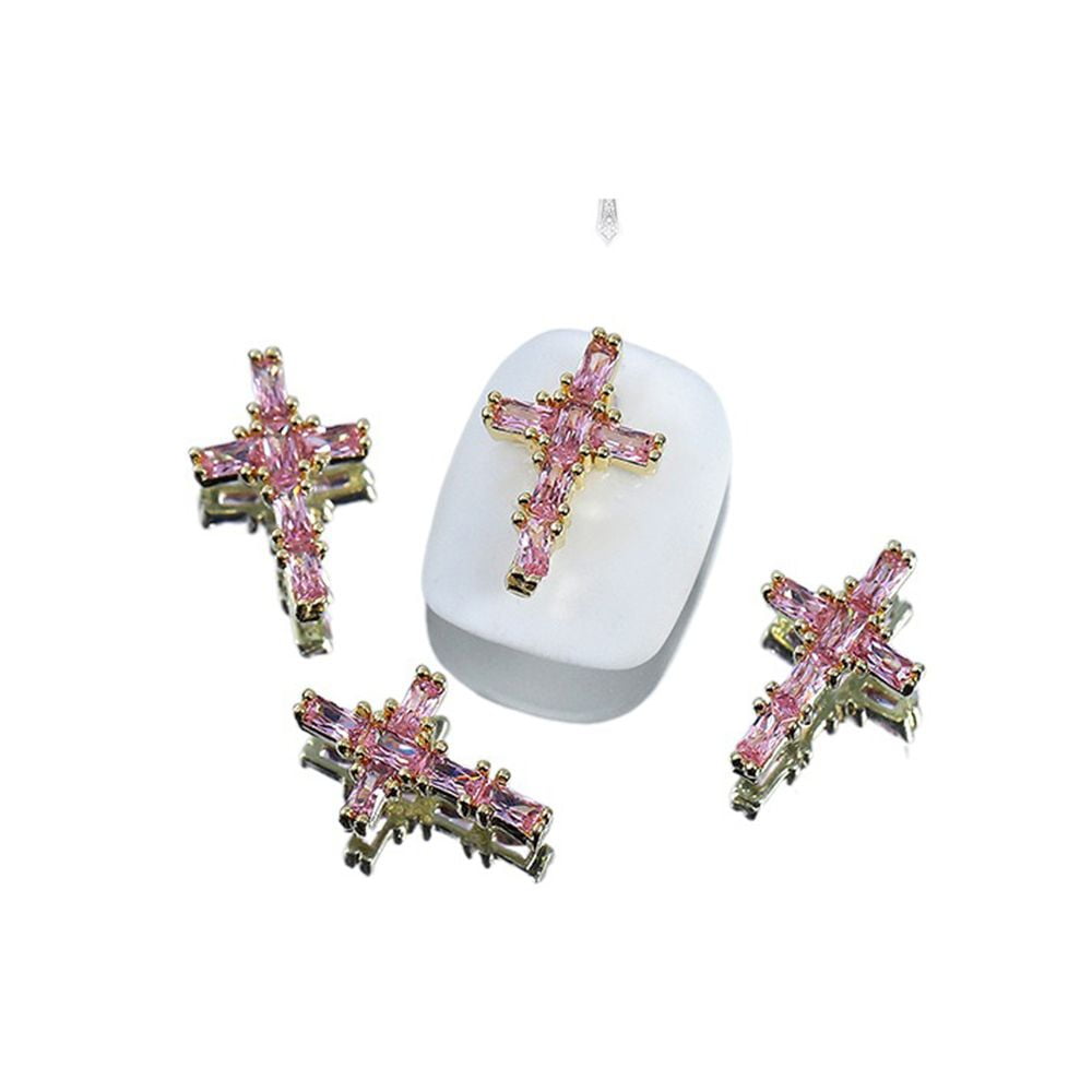 Shiny Elegant DIY Craft Nail Rhinestone Zircon Flatback Ornament Glitter Heart  Nail Charms Fashion Jewelry 3D Nail Art Decoration Manicure Accessories  06(2PCS) 