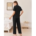 thumbnail image 3 of EKOUAER Women's Pajama Sets Button Down Loungewear Short Sleeve Sleepwear 2 Piece Pants Pjs Set with Pockets, 3 of 6