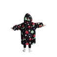 thumbnail image 4 of Oversized Wearable Blanket Hoodie For Adult Kids - Big Hooded Sherpa Junior Sweatshirt With Front Pocket, 4 of 5