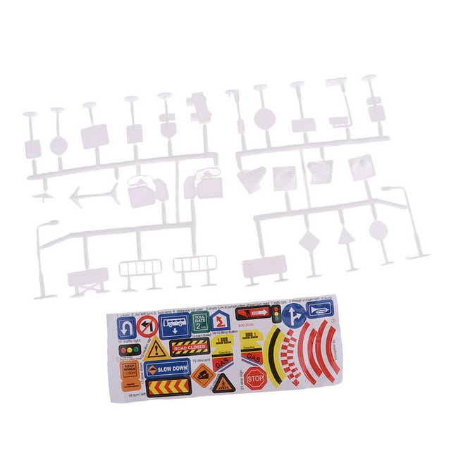 Kits de modelo Zulema Señales de tráfico de plástico 28 piezas