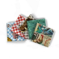 David Textiles Cotton Farm Chickens Fat-quarter Precut Bundle, 5 Pieces, Multicolor