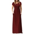 thumbnail image 2 of Cuteduck Women's Maxi Dresses Short Sleeve Long Casual Dresses Loose Plain with Pockets S-XXL, 2 of 5