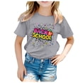 thumbnail image 1 of Chemises Filles Enfants Saison Scolaire Rentrée Scolaire Imprimé Manches Courtes Décontracté Hauts Filles Gris 6 Ans-7 Ans, 1 of 7
