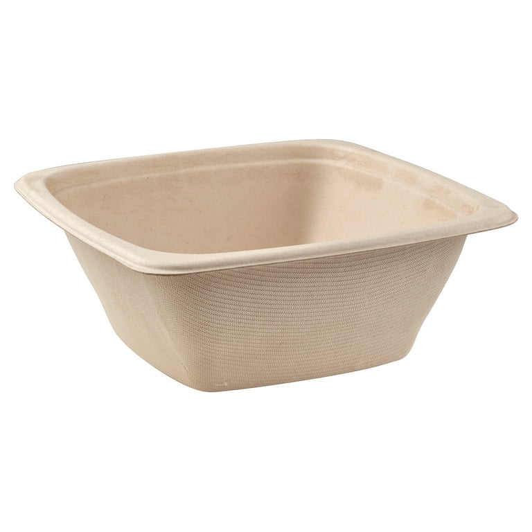 [600 Count] 24oz Eco Friendly Bowls with Lids Disposable Compostable Container - Square Bowl Sugarcane Bagasse Meal Prep Bento Boxes Take Out Catering