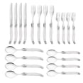 thumbnail image 5 of French Home Laguiole Connoisseur 20-Piece 18/10 Stainless-Steel Flatware Set with Pearl White Handles, 5 of 6