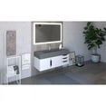thumbnail image 3 of Castello USA Nile 48" White Wood Floating Vanity with Gray Top and Black Trim, 3 of 8