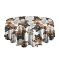 thumbnail image 5 of Cute Doberman and Dog Footprint Round Tablecloth 60"x60",Wrinkle Wipeable Table Cloth for Kitchen Dining Room Picnic Patio Party, 5 of 6