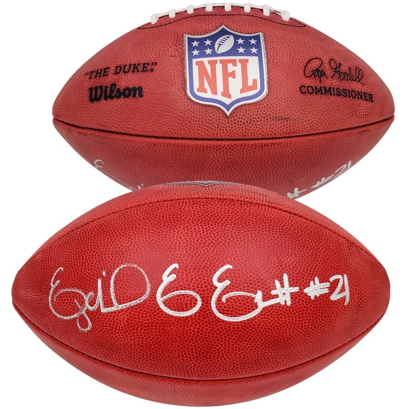 Ezekiel Elliott Autographed Official NFL Leather Football Dallas Cowboys Beckett BAS QR 203012