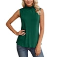 thumbnail image 2 of HUANBAI Women‘s Ribbed High Neck Sleeveless Tank Top Stretch Soft Comfort Fit Wear Solid Color Basic Shirt Basic Sleeveless Tank Tops, 2 of 5
