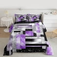 thumbnail image 2 of Manfei Female Men Geometric Plaid Rectangle Bedding Comforter Set 2pcs,Abstract Gradient Twin Comforter Sets Microfiber,Bling Glitter Breathable Bedding Set,Luxury Bedroom Decor,Reversible, 2 of 8