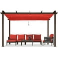thumbnail image 4 of PURPLE LEAF Pergola 10' X 13’ Outdoor Retractable Pergola with Weather-Resistant Canopy Aluminum Garden Pergola Patio Grill Gazebo for Garden Yard Gazebo, Terra, 4 of 12