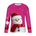 thumbnail image 5 of Feancey Today's Deals of The Day Men's Vintage Christmas Long Sleeve Tshirts 3D Snowman Print Crewneck Tops Big And Tall Xmas Graphic Tees for Men Fashion Hipster Tee Shirts Pink XL, 5 of 6