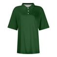 thumbnail image 4 of vigerkar 2025 Womens Golf Polo Shirts Collar Short Sleeve T Shirt Lightweight Moisture Wicking Polo Casual 3 Buttons Outfits Green, XXL, 4 of 5