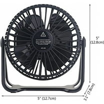 Portable Small Fan with Safety Filter Screen, Ultra Quiet Desktop Fan, 360° Rotation USB Cooling Mini Fan, Personal Cooling, Rechargeable Air Circulator Fan(Black)