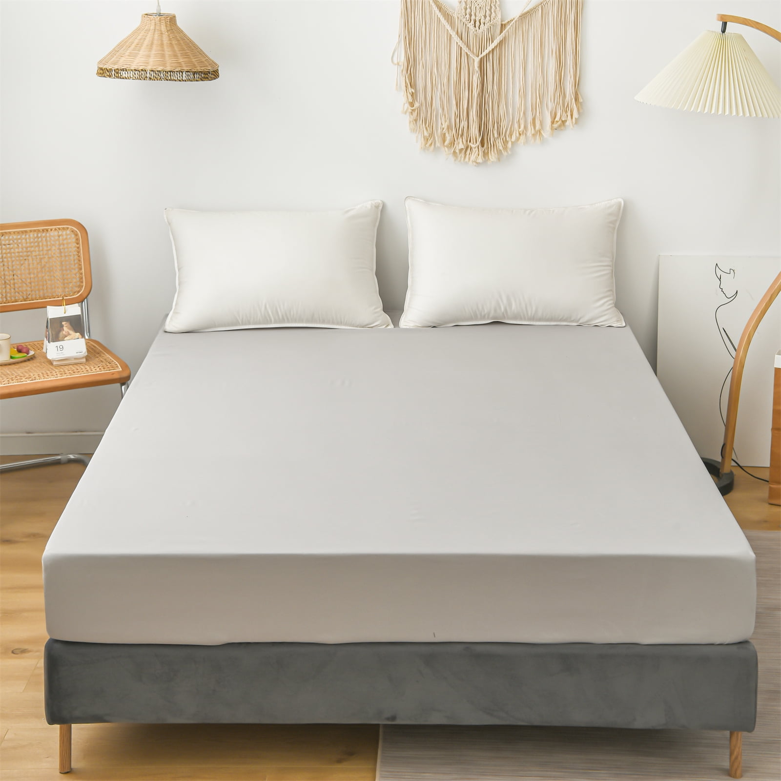 Move Over Light Grey Fitted Sheet Twin Only Microfiber Single Fitted