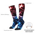 thumbnail image 3 of Daiia Sports Socks Red And Blue Lightning Printed Novelty Crew Socks for Men Women Knee High Socks Cotton Socks Soft & Breathable Support Unisex Socks, 3 of 9