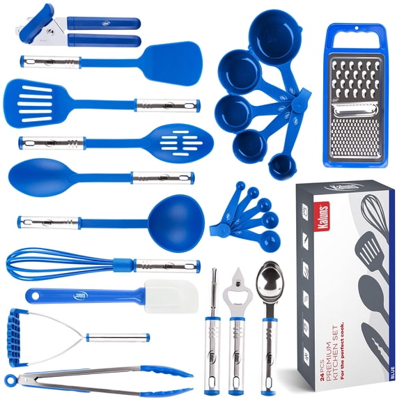 Juego de utensilios de cocina Kaluns de 24 piezas de nylon y acero inoxidable