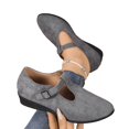 thumbnail image 5 of Willtoo Women Vintage T-Strap Faux Suede Wedge Flats Adjustable Buckle Low Heel Mary Jane Shoes Soft Non-Slip Retro Casual Walking Shoes, 5 of 6
