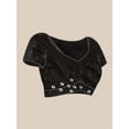 thumbnail image 4 of Black Ethnic Motifs Beads and Stones Satin Saree - 16846718, 4 of 7