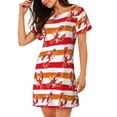 thumbnail image 2 of Naloa Red Lobster Print Women Nightgowns,Womens Loungewear,Short Sleeve Sleepwear,Comfy Ladies Nightdress, 2 of 6