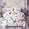 thumbnail image 2 of Manfei Rustic Wildflower Butterfly Quilt King 3 Pieces,Cottagecore Blossom King Coverlet Set,1 Bedspread and 2 Pillowcases, 2 of 7