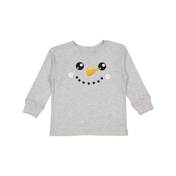 Inktastic Christmas Snowman, White Snowman, Carrot Nose Boys or Girls Long Sleeve Toddler T-Shirt
