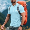 thumbnail image 3 of Generic Mens Sport Muscle Shirts Casual Short Sleeve Zip Up Athletic Workout Fitness Tshirt Lightweight Basic Train Gym Tees, 3 of 4