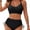 Black, variant on WQD Womens Bikini Set High Waisted 2 Piece Swimsuits Tummy Control Bathing Suits Crisscross Tie Back Push Up Bikinis Drawstring Swimwear