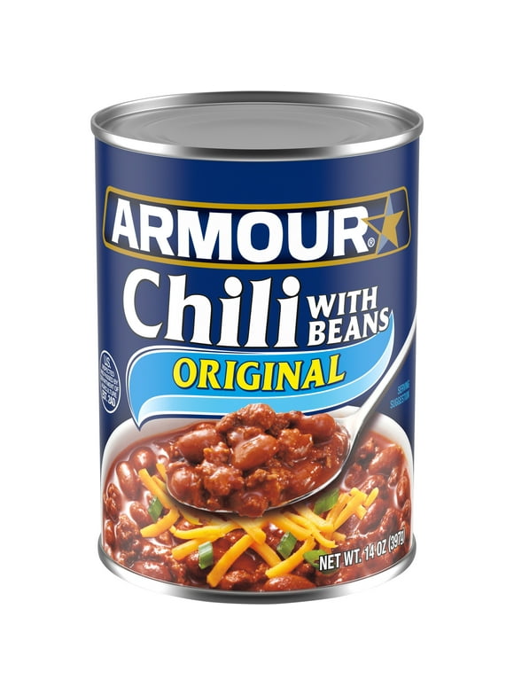 Armour Star Chili with Beans Canned Food, 14 oz Can