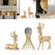 thumbnail image 4 of Estatua de ciervo moderna, escultura de Animal de la , arte Feng Shui, artesanía para , oficina, pequeña sala , soporte de TV, Estante de oro perfecl Estatua de escultura de ciervo, 4 of 8