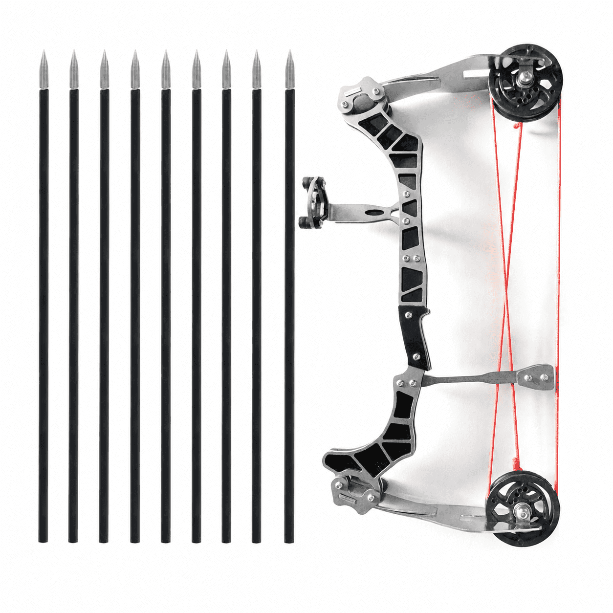 Lonmuju Archery Bow Set Left and Right Hand Compound Bow Hunting Bow Metal Material Catapult RH/LH for Practice Archery