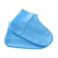 thumbnail image 3 of 2x cubiertas de zapatos de silicona impermeables para viajes de lluvia cubiertas de zapatos de lluvia de goma azul 2 piezas, 3 of 8