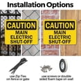 thumbnail image 3 of (2 Pack) Main Electric Shut-Off OSHA Caution Sign 18 Inch X 12 Inch Indoor / Outdoor Rust-Free Aluminum Metal Signs for Workplace, Workshop, and Construction Site, Made in the USA, 3 of 8
