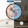 thumbnail image 5 of Indoor 12' Voice-Activated Luminous Decoration Wall Clock With LED Night Light Flowers, 5 of 8