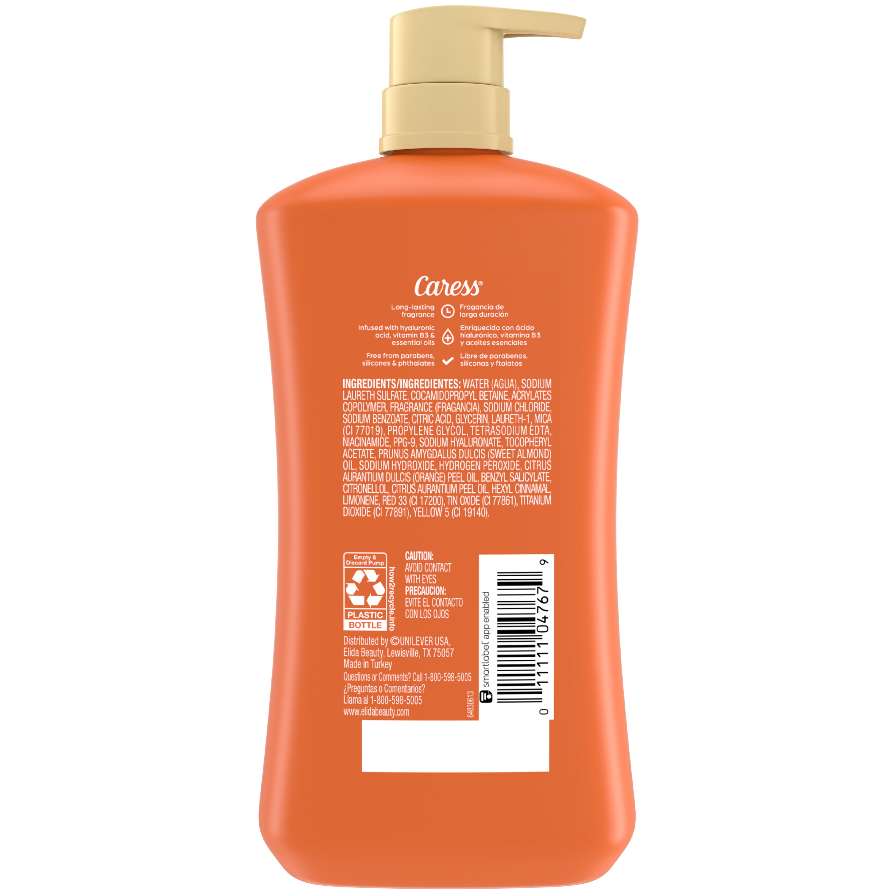 (4 pack) Caress Body Wash for Women, Mango & Almond Oil Shower Gel for All Skin 30 fl oz