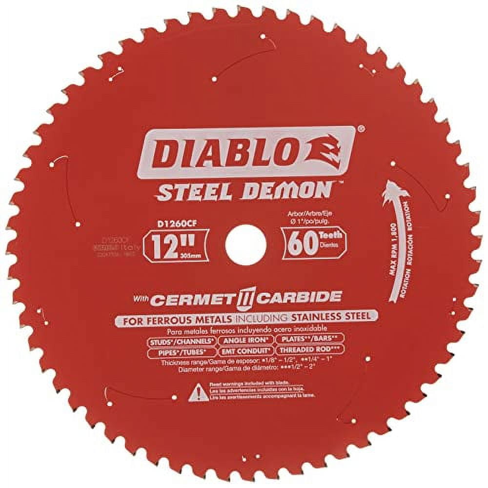 Diablo D1260CF 12" 60Tooth Cermet II Metals & Stainless Steel Circular Saw Blade