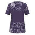 thumbnail image 5 of Womens Tops Women Summer Printing Trendy Sexy Button Cardigan Short Sleeve Shirt V Neck Casual Fitted Tunic Clothes Tops Womens Long Sleeve Athletic Shirt Too Short T Women's Athletic Long Purple M, 5 of 5