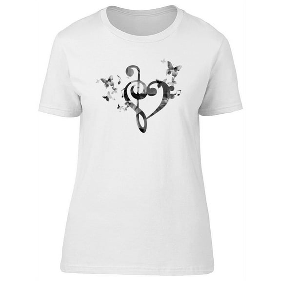 G-Clef Heart With Music Notes T-Shirt Women -Image by Shutterstock, Female Small