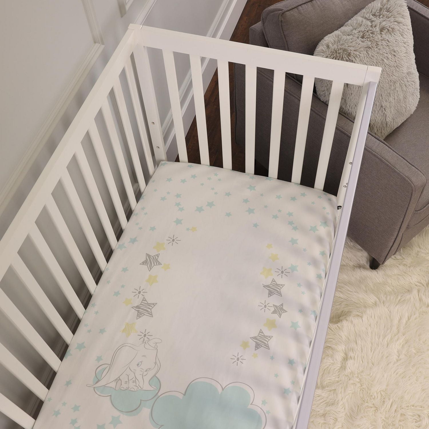 Disney Baby Dumbo Fitted Crib Sheet, 1 Fitted Crib Sheet