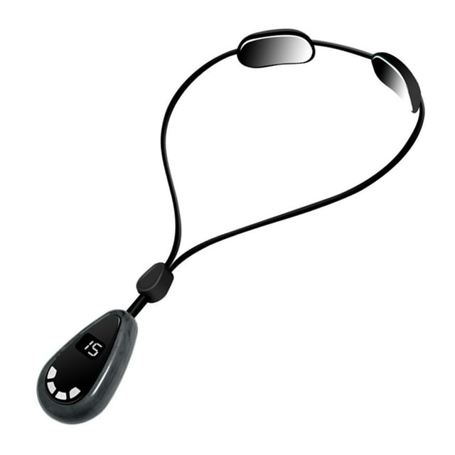 AMERTEER Portable Neck Massager with Neck Strap Shoulder Neck Pain 6 Massage Modes 15 Intensity Levels 3 Constant Heat Therapy Digital Display Rechargeable