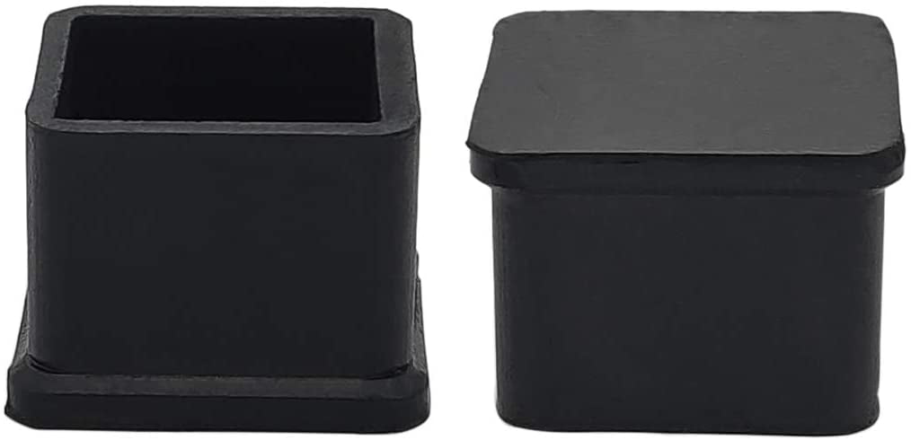 35 x 35mm Black 10Pcs Flyshop Square Anti-Slip Rubber Leg Tips Chair Leg Caps Furniture Floor Protectors 1-3/8 Inch x 1-3/8 Inch 