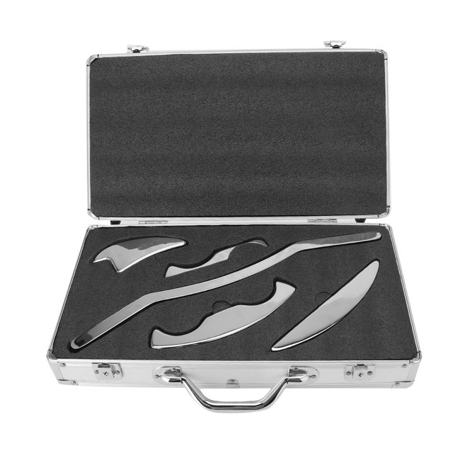 Juego de 5 herramientas profesionales de acero inoxidable para masaje y raspado Gua Sha