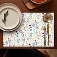thumbnail image 4 of Pioneer Flower Floral Print Pattern Summer Placemats Table Placemats Set Of 6-Linen Kitchen Washable Placemats Table Mats 12x18 Inch Non-Slip Heat Resistant, 4 of 5