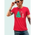 thumbnail image 2 of Funny Pine Tree Ironic Design Men Red T-Shirt, Male Medium, 2 of 4