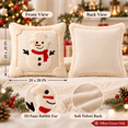 thumbnail image 2 of LOMYOLO Christmas Throw Pillow Covers 20x20IN Set of 2, Soft Faux Fur Holiday Decorative Pillow Covers for Couch Sofa Bed 3D Embroidered Couch Cover Home Decor Pillow Covers - Cute Snowman, 2 of 8