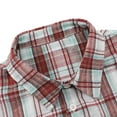 thumbnail image 4 of RongHuan Men Big and Tall Plaid Shirts Loose Fit Long Sleeve Work Shirt Casual Button Down Shirt Jacket with Pockets, 4 of 5